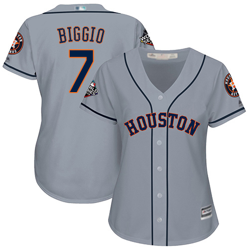Astros #7 Craig Biggio Grey Road 2019 World Series Bound Women's Stitched MLB Jersey