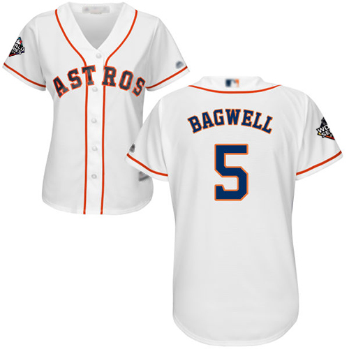 Astros #5 Jeff Bagwell White Home 2019 World Series Bound Women's Stitched MLB Jersey