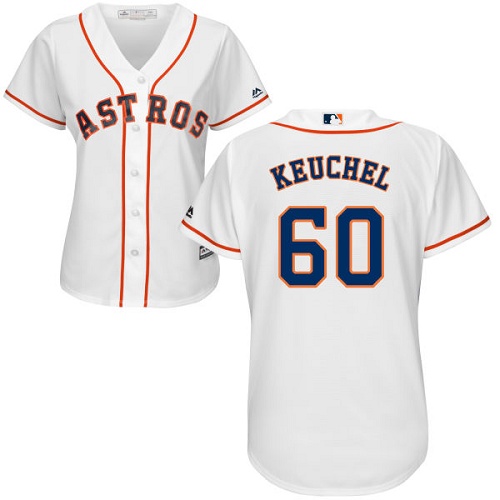 Astros #60 Dallas Keuchel White Home Women's Stitched MLB Jersey