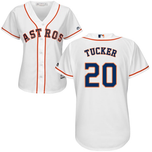 Astros #20 Preston Tucker White Home Women's Stitched MLB Jersey