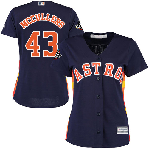 Astros #43 Lance McCullers Navy Blue Alternate 2019 World Series Bound Women's Stitched MLB Jersey