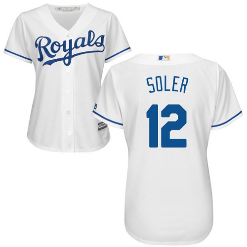Royals #12 Jorge Soler White Home Women's Stitched MLB Jersey