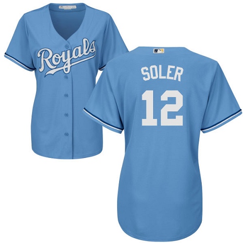 Royals #12 Jorge Soler Light Blue Alternate Women's Stitched MLB Jersey