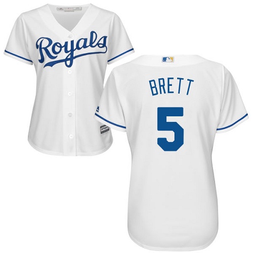 Royals #5 George Brett White Home Women's Stitched MLB Jersey