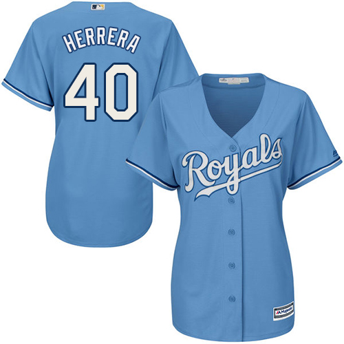 Royals #40 Kelvin Herrera Light Blue Alternate Women's Stitched MLB Jersey
