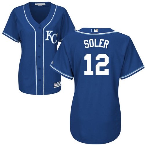 Royals #12 Jorge Soler Royal Blue Alternate Women's Stitched MLB Jersey