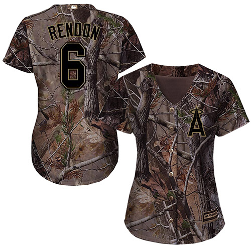 Angels #6 Anthony Rendon Camo Realtree Collection Cool Base Women's Stitched MLB Jersey