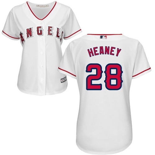 Angels #28 Andrew Heaney White Home Women's Stitched MLB Jersey