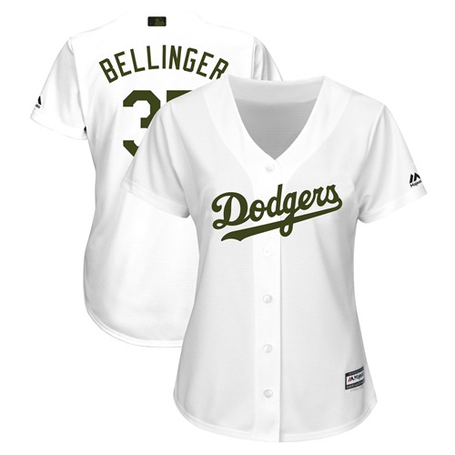 Dodgers #35 Cody Bellinger White 2018 Memorial Day Cool Base Women's Stitched MLB Jersey
