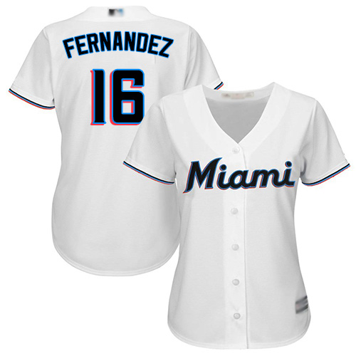 Marlins #16 Jose Fernandez White Home Women's Stitched MLB Jersey