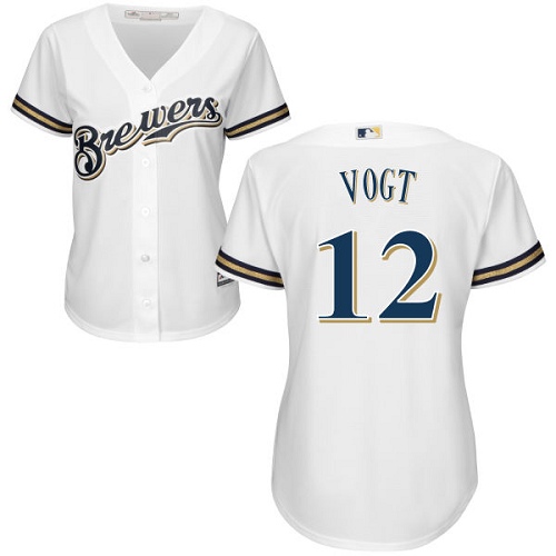 Brewers #12 Stephen Vogt White Home Women's Stitched MLB Jersey