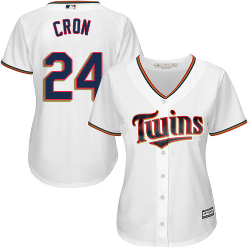 Twins #24 C.J. Cron White Home Women's Stitched MLB Jersey