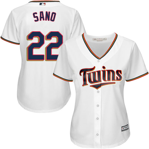 Twins #22 Miguel Sano White Home Women's Stitched MLB Jersey