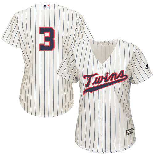 Twins #3 Harmon Killebrew Cream Strip Alternate Women's Stitched MLB Jersey