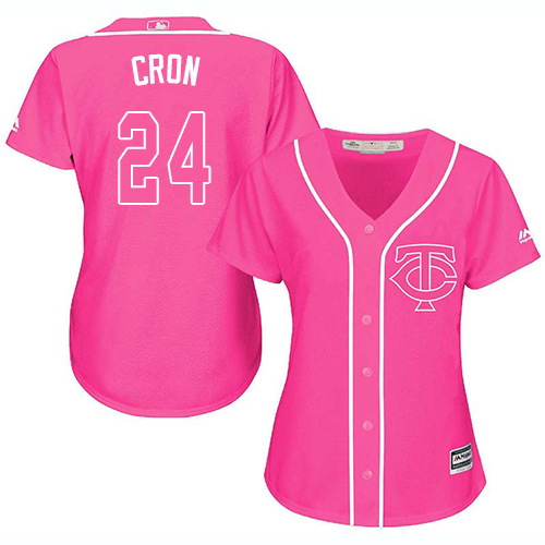 Twins #24 C.J. Cron Pink Fashion Women's Stitched MLB Jersey