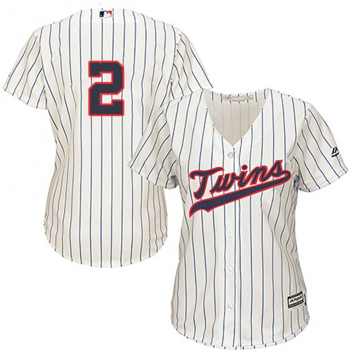 Twins #2 Luis Arraez Cream Strip Alternate Women's Stitched MLB Jersey