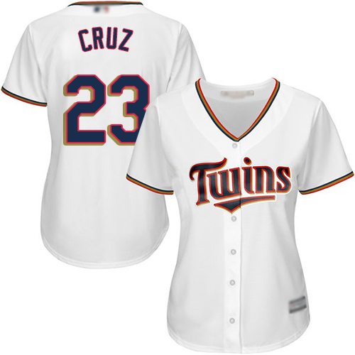Twins #23 Nelson Cruz White Home Women's Stitched MLB Jersey