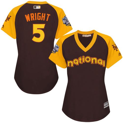 Mets #5 David Wright Brown 2016 All-Star National League Women's Stitched MLB Jersey