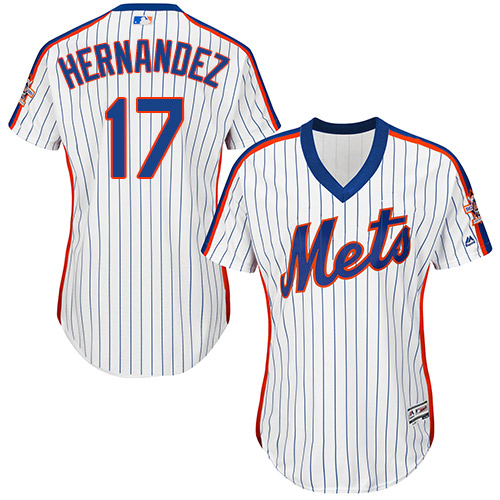Mets #17 Keith Hernandez White(Blue Strip) Alternate Women's Stitched MLB Jersey
