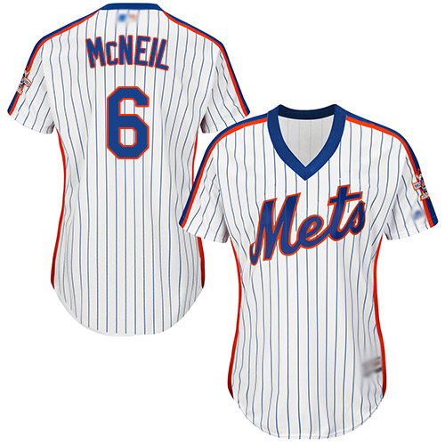 Mets #6 Jeff McNeil White(Blue Strip) Alternate Women's Stitched MLB Jersey