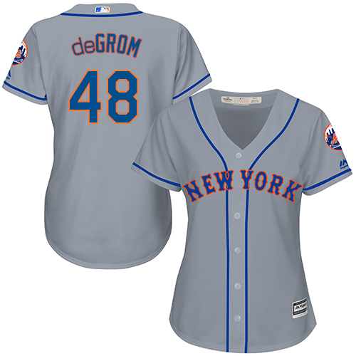 Mets #48 Jacob deGrom Grey Road Women's Stitched MLB Jersey