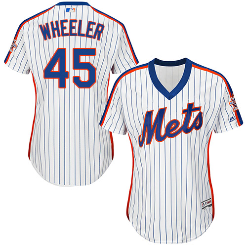 Mets #45 Zack Wheeler White(Blue Strip) Alternate Women's Stitched MLB Jersey