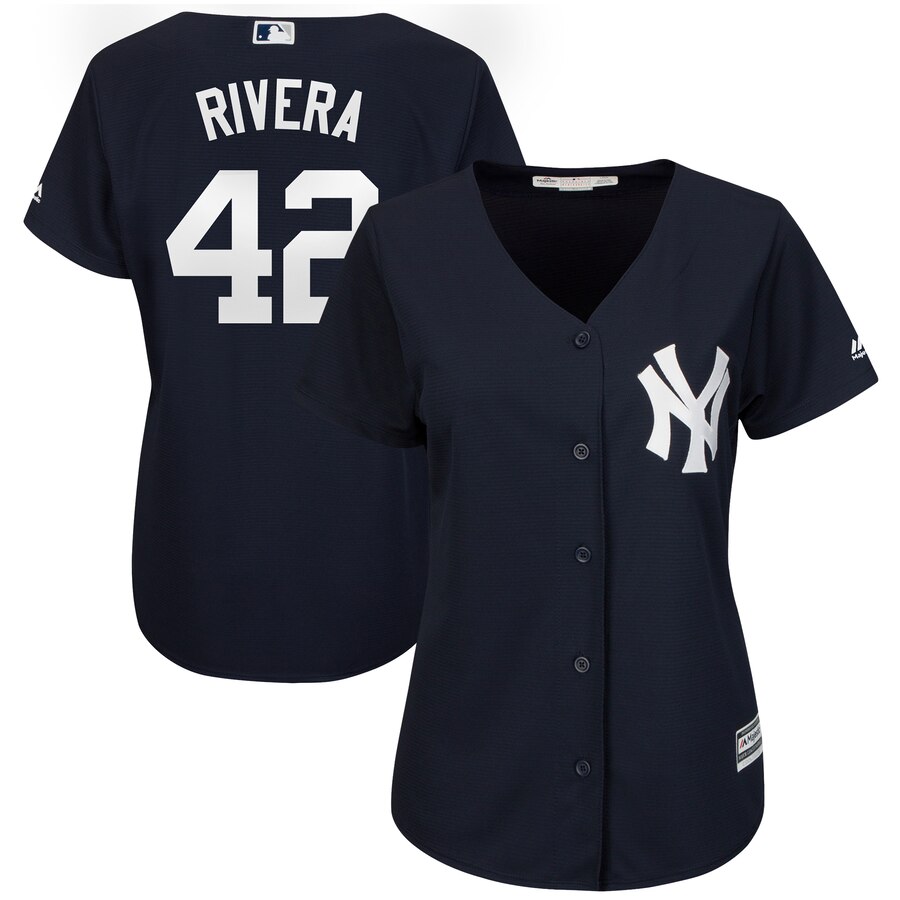 New York Yankees #42 Mariano Rivera Majestic Women's 2019 Hall of Fame Cool Base Player Jersey Navy