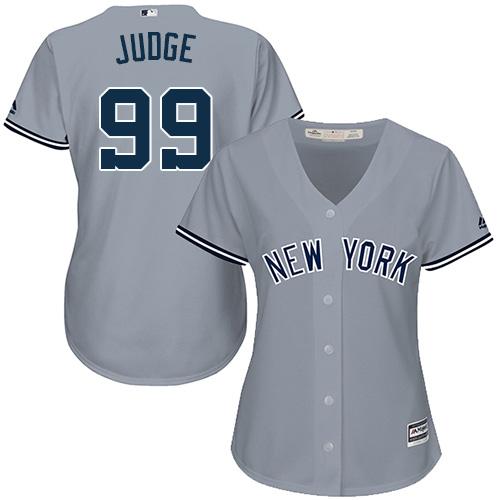 Yankees #99 Aaron Judge Grey Road Women's Stitched MLB Jersey