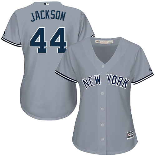 Yankees #44 Reggie Jackson Grey Road Women's Stitched MLB Jersey