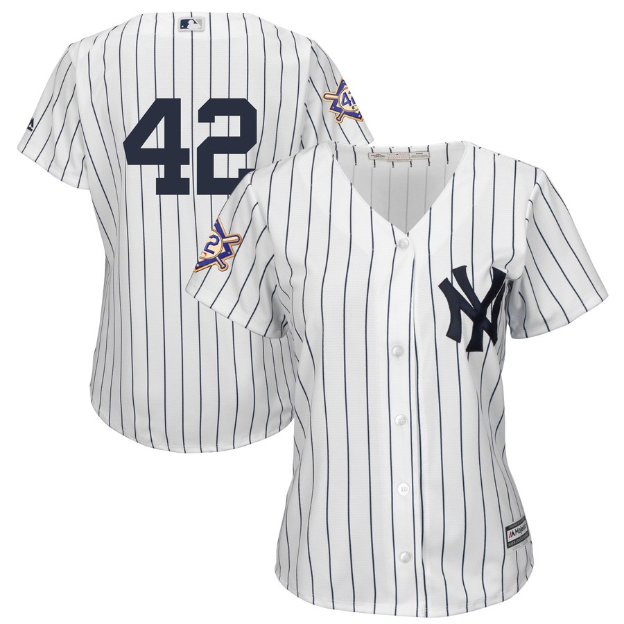 New York Yankees #42 Majestic Women's 2019 Jackie Robinson Day Official Cool Base Jersey White