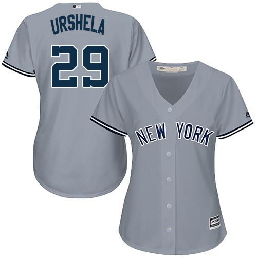 Yankees #29 Gio Urshela Grey Road Women's Stitched MLB Jersey