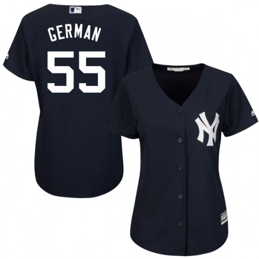 Yankees #55 Domingo German Navy Blue Alternate Women's Stitched MLB Jersey