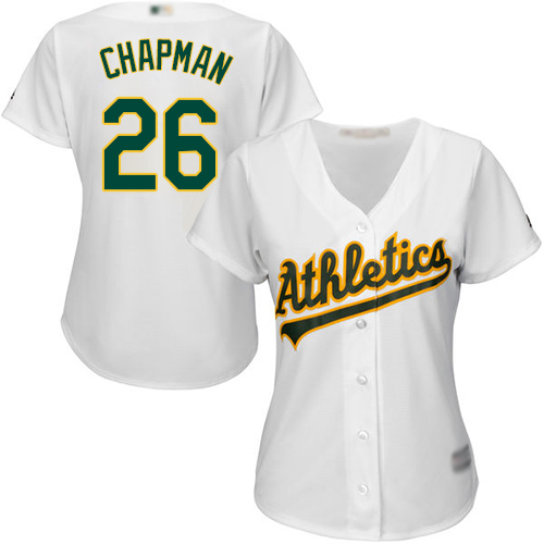 Athletics #26 Matt Chapman White Home Women's Stitched MLB Jersey