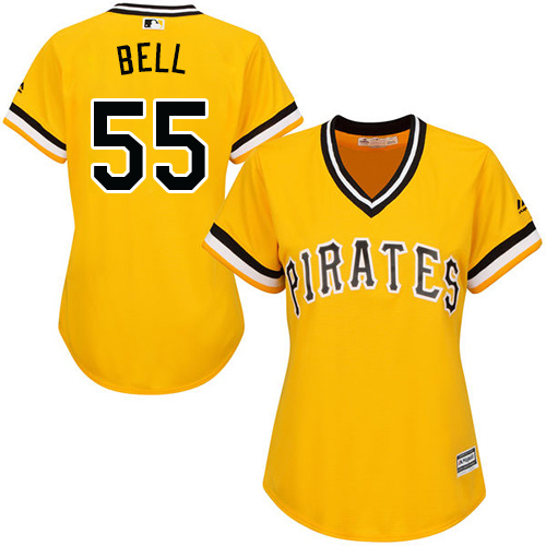 Pirates #55 Josh Bell Gold Alternate Women's Stitched MLB Jersey