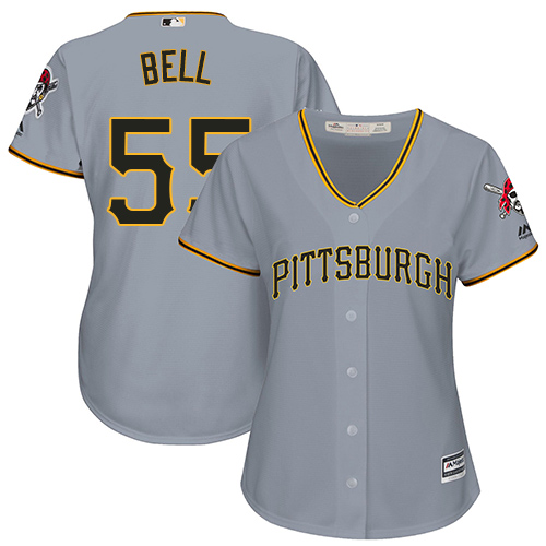 Pirates #55 Josh Bell Grey Road Women's Stitched MLB Jersey
