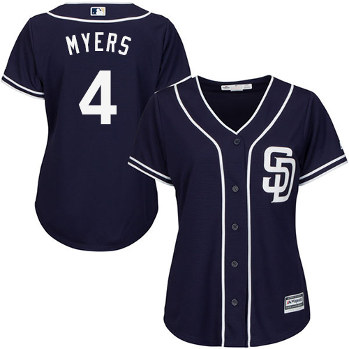 Padres #4 Wil Myers Navy Blue Alternate Women's Stitched MLB Jersey
