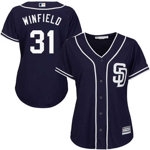 Padres #31 Dave Winfield Navy Blue Alternate Women's Stitched MLB Jersey