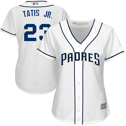 Padres #23 Fernando Tatis Jr. White Home Women's Stitched MLB Jersey