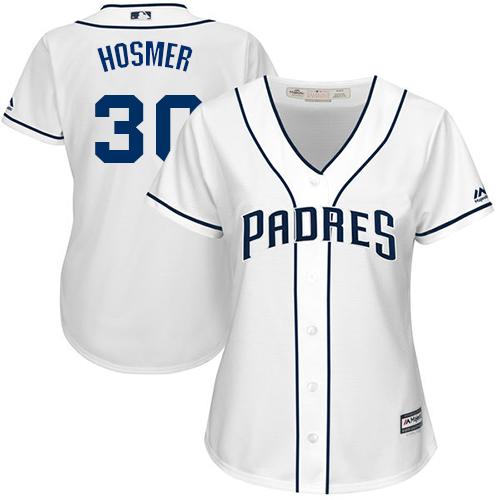 Padres #30 Eric Hosmer White Home Women's Stitched MLB Jersey