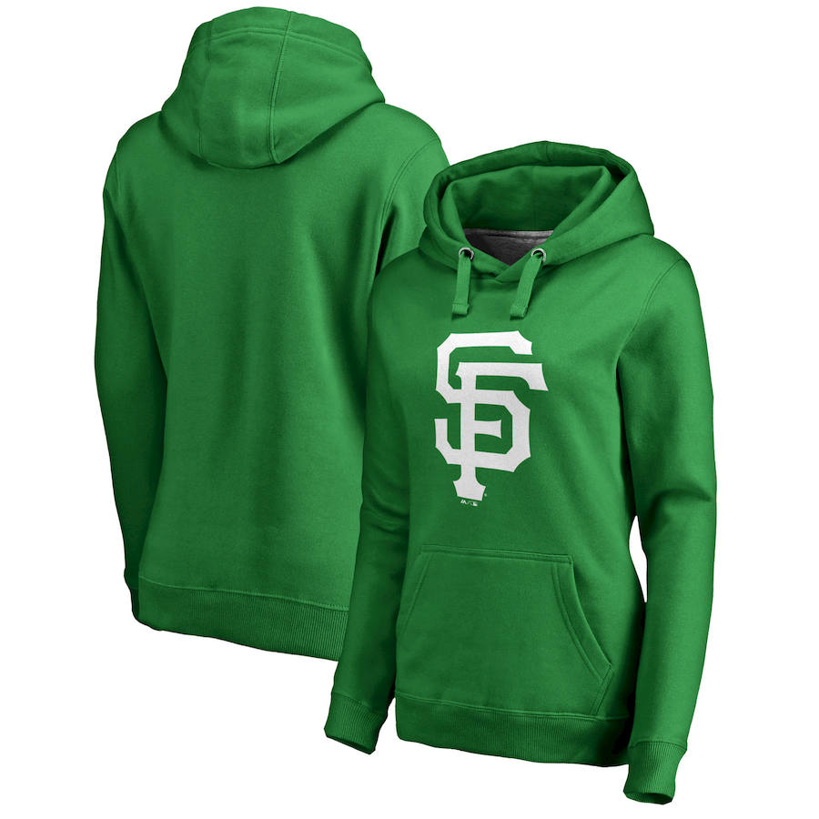 San Francisco Giants Majestic Women's St. Patrick's Day White Logo Pullover Hoodie Kelly Green