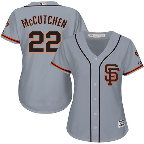 Giants #22 Andrew McCutchen Grey Road 2 Women's Stitched MLB Jersey
