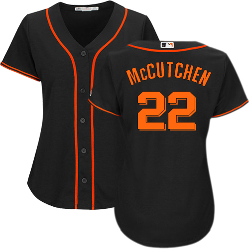 Giants #22 Andrew McCutchen Black Alternate Women's Stitched MLB Jersey