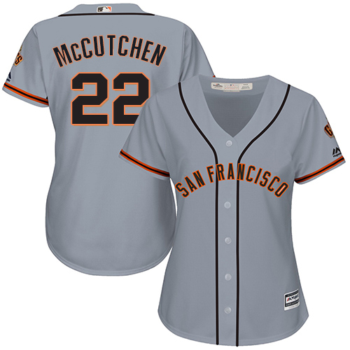 Giants #22 Andrew McCutchen Grey Road Women's Stitched MLB Jersey