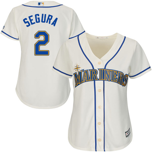 Mariners #2 Jean Segura Cream Alternate Women's Stitched MLB Jersey