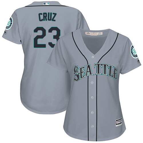 Mariners #23 Nelson Cruz Grey Road Women's Stitched MLB Jersey