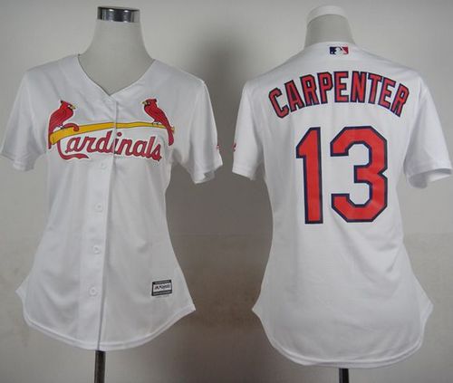 Cardinals #13 Matt Carpenter White Home Women's Stitched MLB Jersey