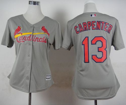 Cardinals #13 Matt Carpenter Grey Road Women's Stitched MLB Jersey