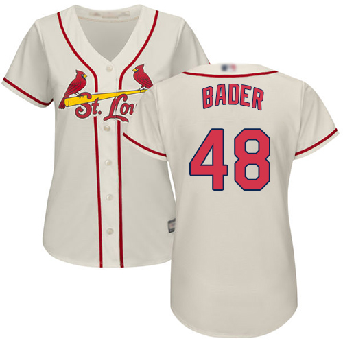 Cardinals #48 Harrison Bader Cream Alternate Women's Stitched MLB Jersey