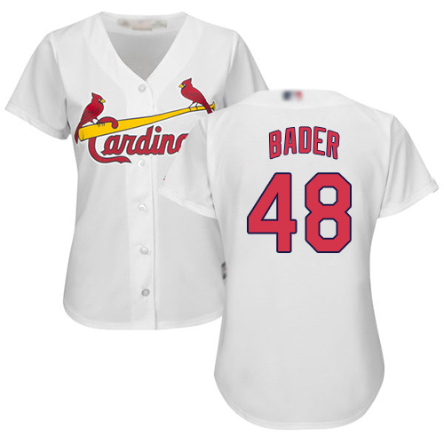 Cardinals #48 Harrison Bader White Home Women's Stitched MLB Jersey