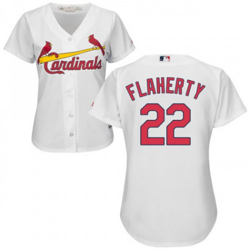 Cardinals #22 Jack Flaherty White Home Women's Stitched MLB Jersey
